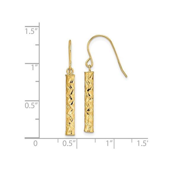 14K Yellow Gold Polished Dangle Earrings